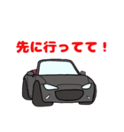 メタルグレーな赤幌のオープンカー（個別スタンプ：12）