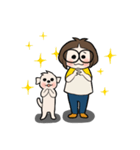 セリフなし犬と女の子のかわいいスタンプ（個別スタンプ：11）