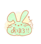 うさぎ 手描き クレヨン（個別スタンプ：10）