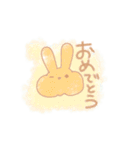 うさぎ 手描き クレヨン（個別スタンプ：24）