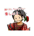 ひとこと女の子スタンプ（個別スタンプ：1）