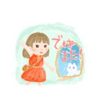 ふんわり絵本風女の子スタンプ日常敬語（個別スタンプ：8）