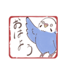 家族や友達に！インコのハンコ風スタンプ（個別スタンプ：1）