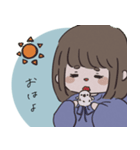 ゆるい 男の子と女の子（個別スタンプ：1）