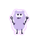 紫色したクマっぽいモンスター（個別スタンプ：18）