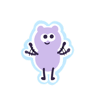 紫色したクマっぽいモンスター（個別スタンプ：40）