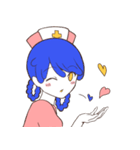 ピンク先輩とブルー看護師さん（個別スタンプ：6）
