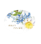 【花 Flowers】大人可愛い基本の挨拶（個別スタンプ：2）