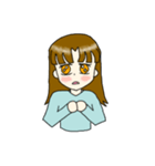 女の子スタンプ(文字無し)（個別スタンプ：16）