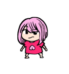 ピンク髪女子の顔芸（個別スタンプ：4）