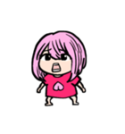 ピンク髪女子の顔芸（個別スタンプ：5）