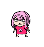 ピンク髪女子の顔芸（個別スタンプ：6）