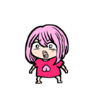ピンク髪女子の顔芸（個別スタンプ：10）
