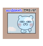 かわいいくまのゴーゴー2(韓国語 - タイ語)（個別スタンプ：27）