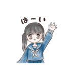 セーラー女子（紺）（個別スタンプ：2）