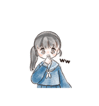 セーラー女子（紺）（個別スタンプ：10）