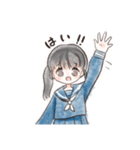 セーラー女子（紺）（個別スタンプ：12）
