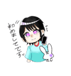 絵柄がすぐ変わる絵師の女の子達のスタンプ（個別スタンプ：2）