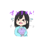 絵柄がすぐ変わる絵師の女の子達のスタンプ（個別スタンプ：4）