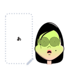 Big Eyes Black Hair Girl（個別スタンプ：10）