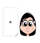 Big Eyes Black Hair Girl（個別スタンプ：13）