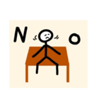 顔つき棒人間のスタンプ（個別スタンプ：3）