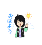 コンタクトに変えた緑眼鏡の人（個別スタンプ：3）