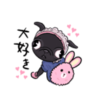 毎日使えるシンプルスタンプ！黒パグのアポ（個別スタンプ：5）