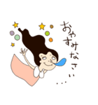 レトロな大人女子（個別スタンプ：5）