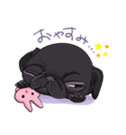 敬語あり毎日使える！黒パグのアポ(修正版)（個別スタンプ：7）