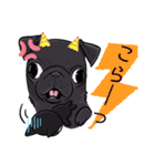 敬語あり毎日使える！黒パグのアポ(修正版)（個別スタンプ：28）