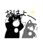 黒ハチワレねこさん＆灰ハチワレねこさん（個別スタンプ：7）