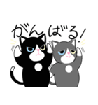 黒ハチワレねこさん＆灰ハチワレねこさん（個別スタンプ：21）