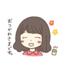 ほっこりおんなのこ。〜ゆるふわパーマ〜（個別スタンプ：6）