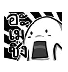 Moshi Moshi Cute Ghost555 6(blackwhite)（個別スタンプ：4）