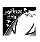 Moshi Moshi Cute Ghost555 6(blackwhite)（個別スタンプ：8）