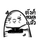 Moshi Moshi Cute Ghost555 6(blackwhite)（個別スタンプ：35）