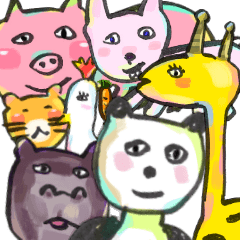 [LINEスタンプ] カラフルカオス動物園