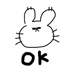 [LINEスタンプ] 返事をする意思はあるrabbit