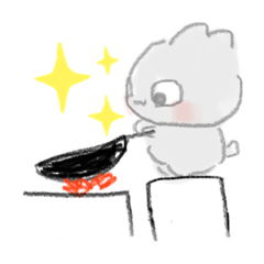 [LINEスタンプ] ぐれーうさぎ太ったよ