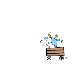 [LINEスタンプ] 珍しい角が生えた牛 弍