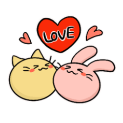 [LINEスタンプ] ころねこ と ころうさ