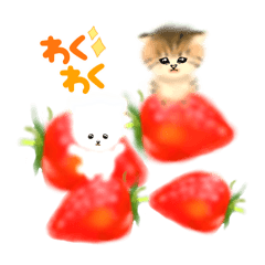 [LINEスタンプ] ❤️ふわふわイチゴ❤️