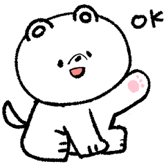 [LINEスタンプ] 白くてまんまるな犬