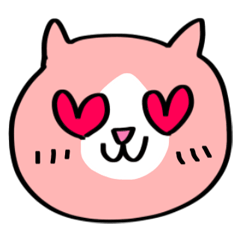 [LINEスタンプ] ピンクのハチワレ猫 パート1の画像（メイン）