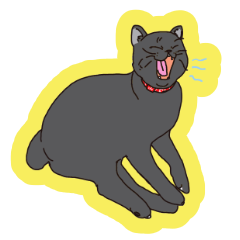 [LINEスタンプ] だんごしっぽの黒猫スタンプ