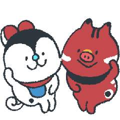 [LINEスタンプ] 犬張子と赤ベコ 2