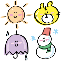 [LINEスタンプ] お天気マークとトラちゃんとあめちゃん