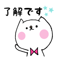 [LINEスタンプ] 癒しの白ネコさん日常会話編