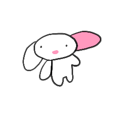 [LINEスタンプ] 片耳ピンクのうさちゃん